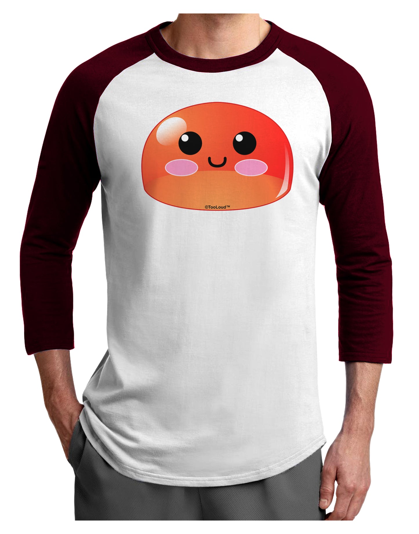Cute RPG Slime - Red Adult Raglan Shirt by TooLoud-TooLoud-White-Cardinal-X-Small-Davson Sales