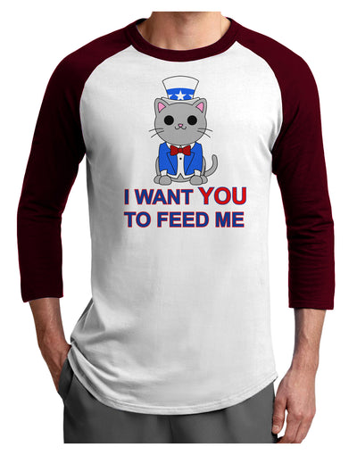 Patriotic Cat I Want You Adult Raglan Shirt by TooLoud-TooLoud-White-Cardinal-X-Small-Davson Sales