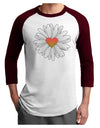 Pretty Daisy Heart Adult Raglan Shirt-Mens-Tshirts-TooLoud-White-Cardinal-X-Small-Davson Sales