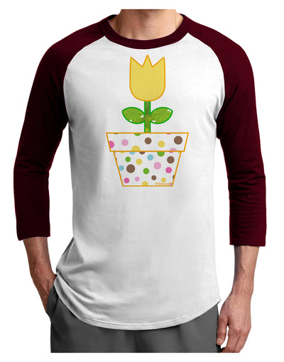 Easter Tulip Design - Yellow Adult Raglan Shirt by TooLoud-TooLoud-White-Cardinal-X-Small-Davson Sales