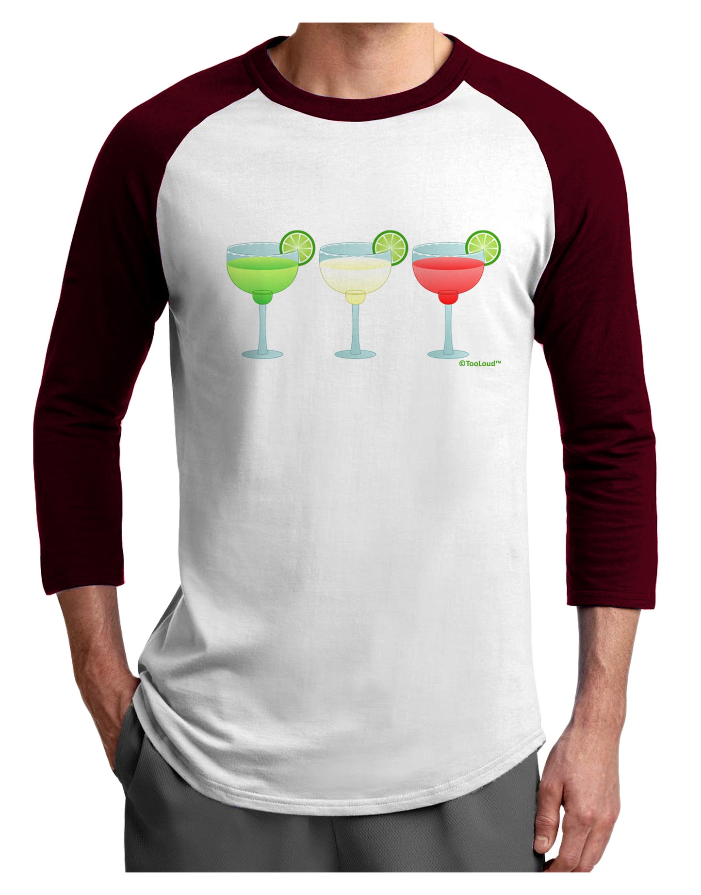 Margaritas - Mexican Flag Colors - Cinco de Mayo Adult Raglan Shirt by TooLoud-TooLoud-White-Cardinal-X-Small-Davson Sales