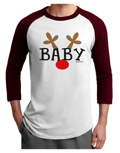 Matching Family Christmas Design - Reindeer - Baby Adult Raglan Shirt by TooLoud-TooLoud-White-Cardinal-X-Small-Davson Sales