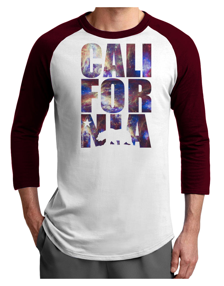 California Republic Design - Space Nebula Print Adult Raglan Shirt by TooLoud-TooLoud-White-Black-X-Small-Davson Sales