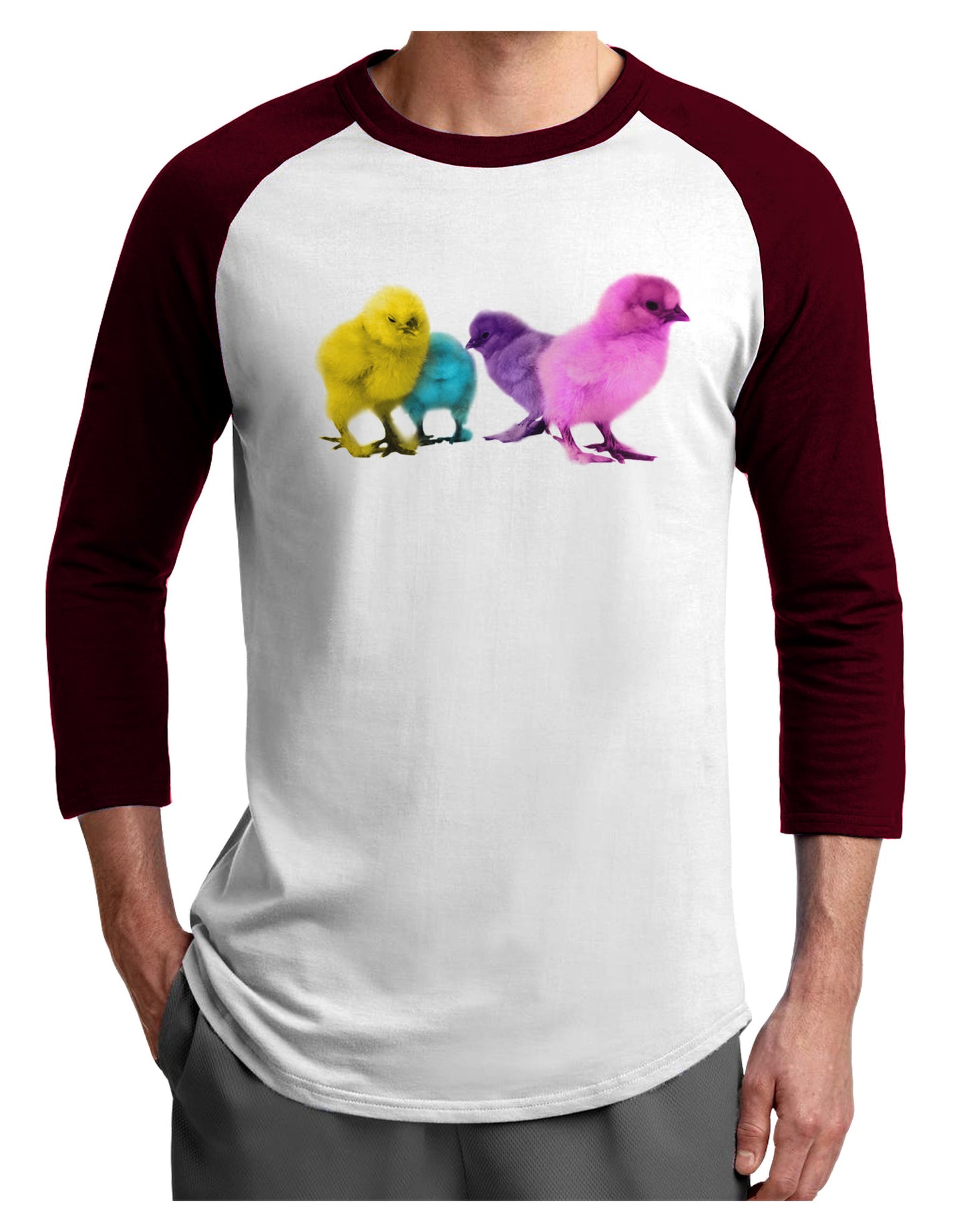 Real Life Peepers Adult Raglan Shirt-Raglan Shirt-TooLoud-White-Cardinal-X-Small-Davson Sales