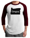 Oregon - United States Shape Adult Raglan Shirt by TooLoud-TooLoud-White-Cardinal-X-Small-Davson Sales