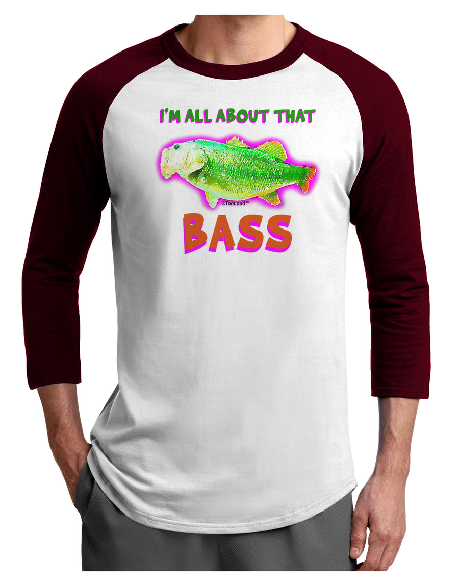 All About That Bass Fish Watercolor Adult Raglan Shirt-Raglan Shirt-TooLoud-White-Black-X-Small-Davson Sales