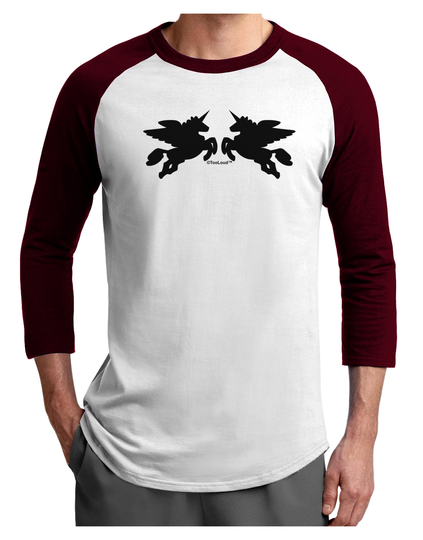 Unicorn Pegasus Design Adult Raglan Shirt by TooLoud-TooLoud-White-Cardinal-X-Small-Davson Sales