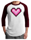 Pixel Heart Design B - Valentine's Day Adult Raglan Shirt by TooLoud-TooLoud-White-Cardinal-X-Small-Davson Sales