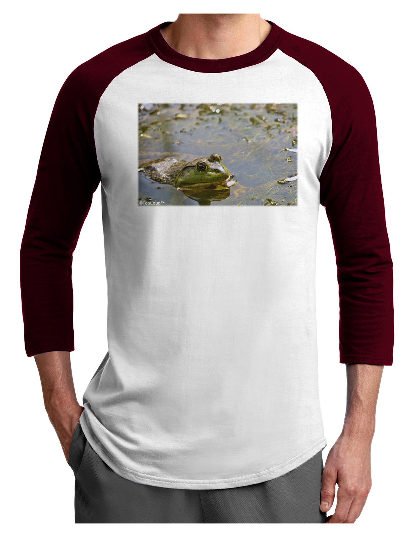 Bullfrog In Water Adult Raglan Shirt by TooLoud-TooLoud-White-Cardinal-X-Small-Davson Sales