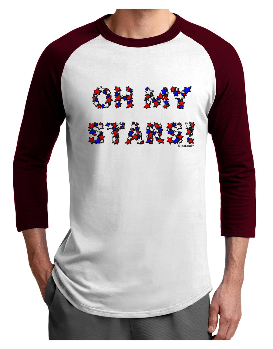 Oh My Stars Patriotic Design Adult Raglan Shirt by TooLoud-TooLoud-White-Black-X-Small-Davson Sales