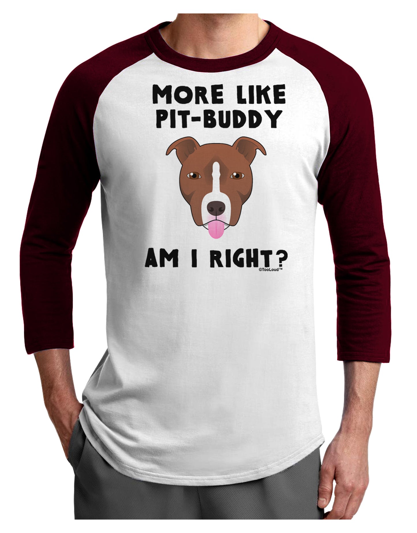 More Like Pit Buddy Adult Raglan Shirt-Raglan Shirt-TooLoud-White-Cardinal-X-Small-Davson Sales