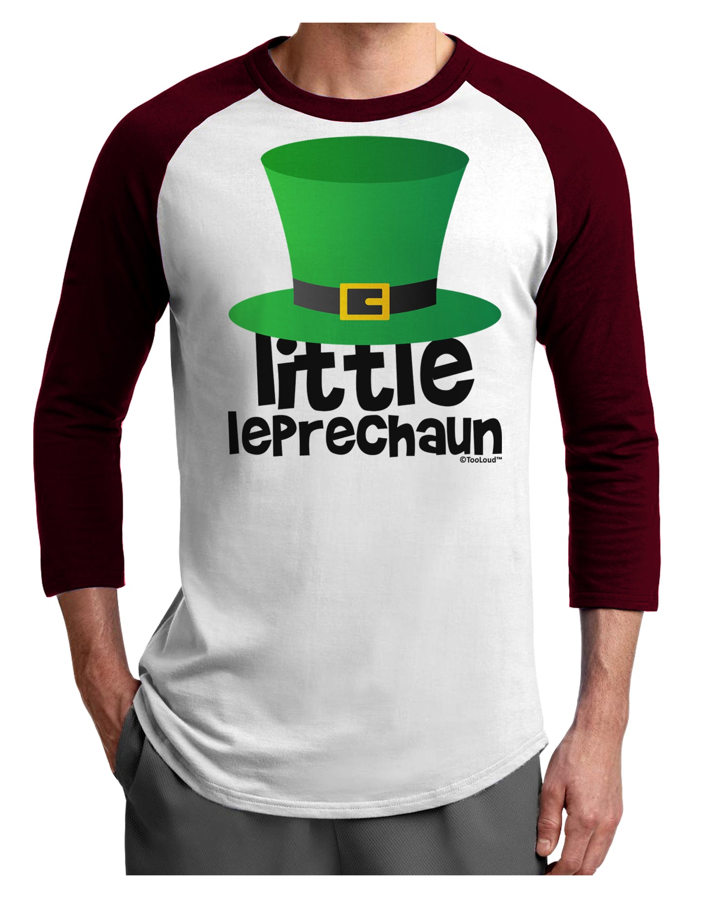 Little Leprechaun - St. Patrick's Day Adult Raglan Shirt by TooLoud-Raglan Shirt-TooLoud-White-Cardinal-X-Small-Davson Sales