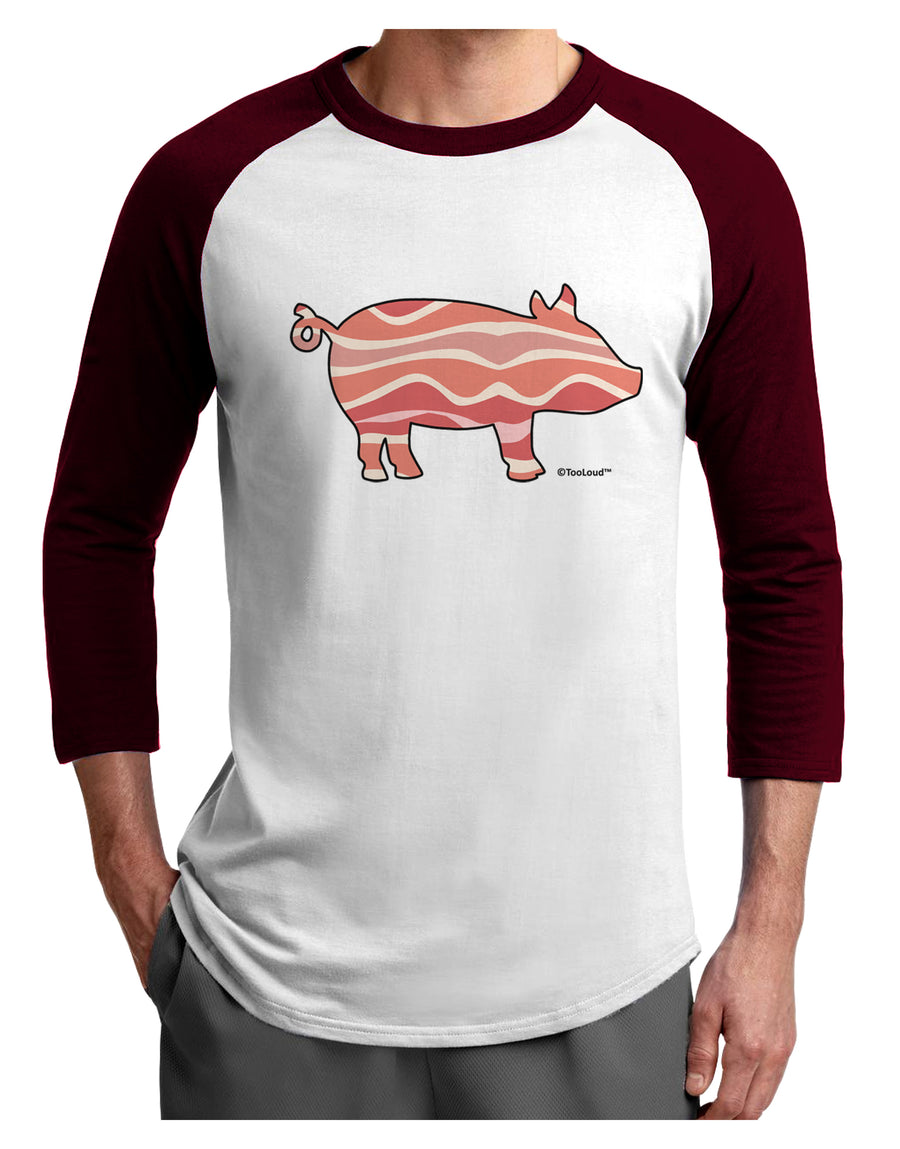 Bacon Pig Silhouette Adult Raglan Shirt by TooLoud-Raglan Shirt-TooLoud-White-Black-X-Small-Davson Sales