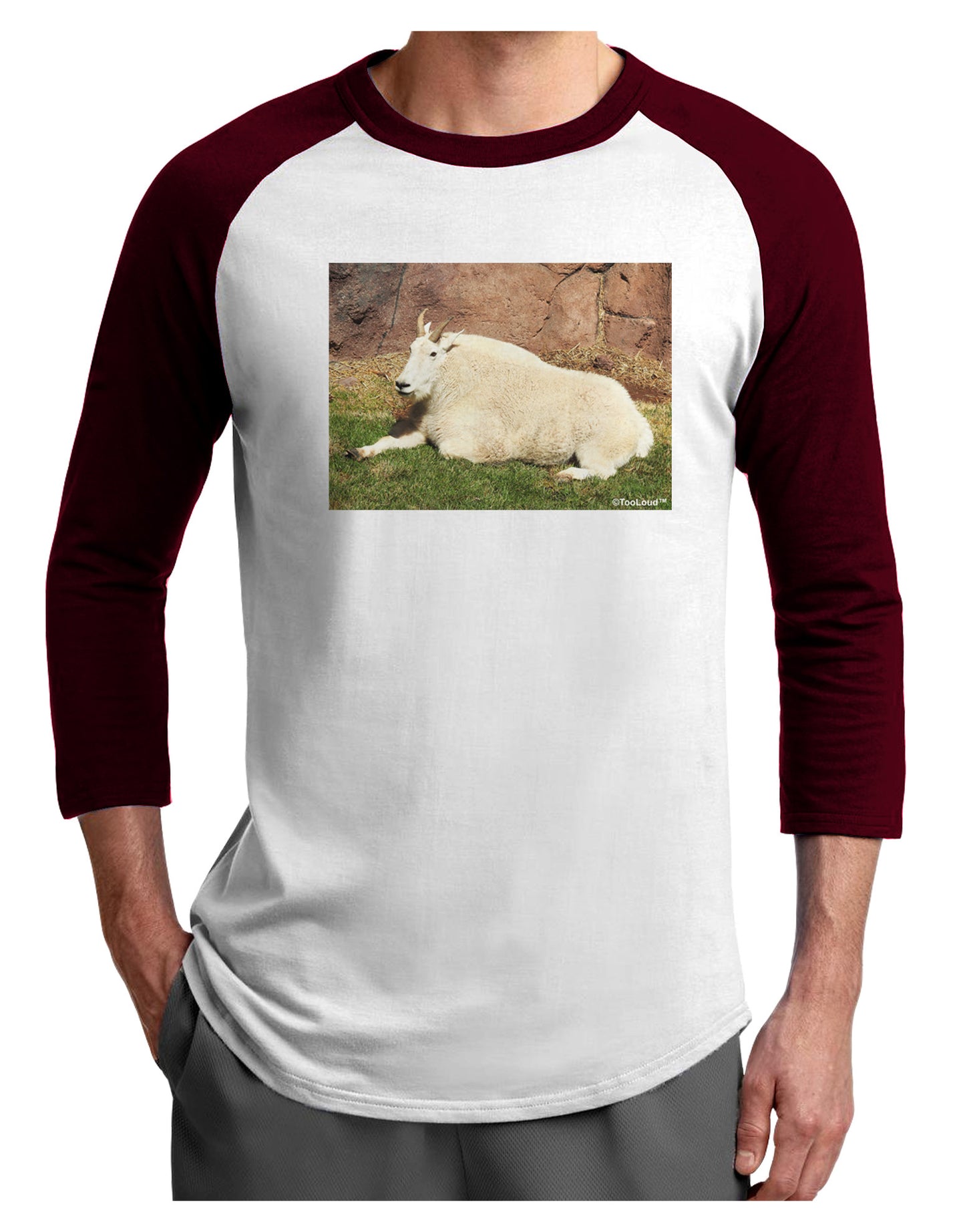 Relaxing Ram Adult Raglan Shirt-Raglan Shirt-TooLoud-White-Cardinal-X-Small-Davson Sales