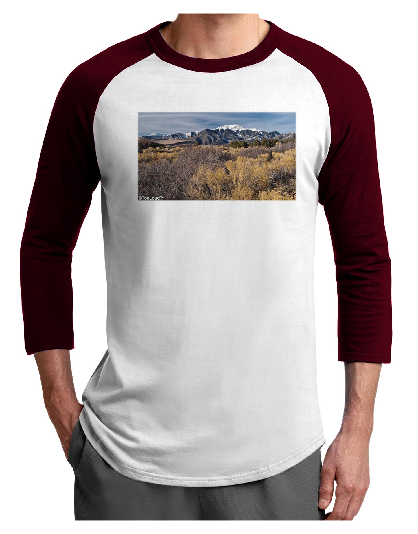Mountain Forest Park Adult Raglan Shirt-TooLoud-White-Cardinal-X-Small-Davson Sales