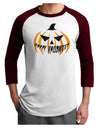 Happy Halloween Jack Adult Raglan Shirt-Raglan Shirt-TooLoud-White-Cardinal-X-Small-Davson Sales