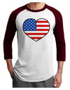 American Flag Heart Design Adult Raglan Shirt by TooLoud-TooLoud-White-Cardinal-X-Small-Davson Sales