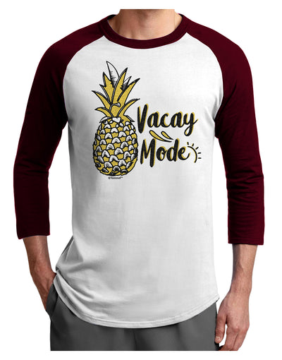 Vacay Mode Pinapple Adult Raglan Shirt-Mens-Tshirts-TooLoud-White-Cardinal-X-Small-Davson Sales