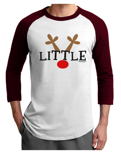 Matching Family Christmas Design - Reindeer - Little Adult Raglan Shirt by TooLoud-TooLoud-White-Cardinal-X-Small-Davson Sales