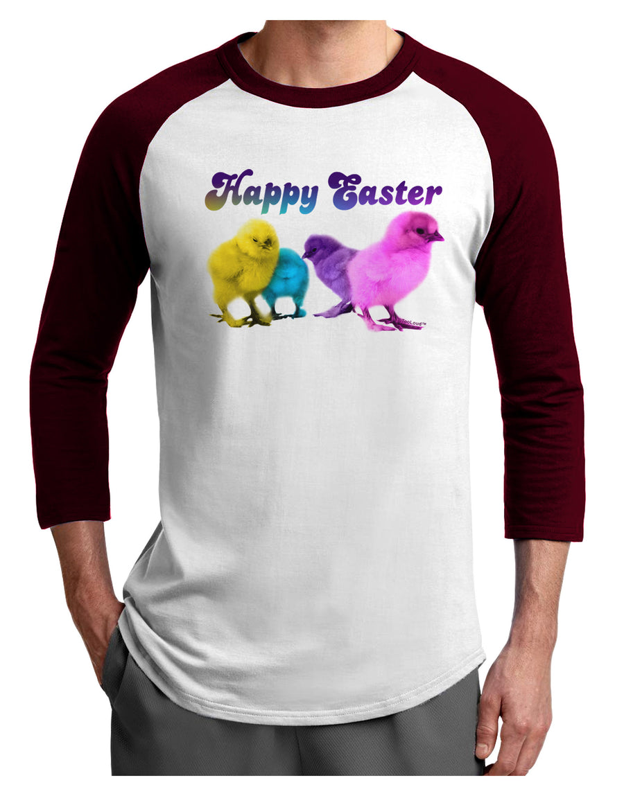 Happy Easter Peepers Adult Raglan Shirt-Mens-Tshirts-TooLoud-White-Black-X-Small-Davson Sales