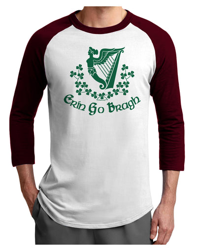 Erin Go Bragh Ireland Forever Adult Raglan Shirt-Raglan Shirt-TooLoud-White-Cardinal-X-Small-Davson Sales