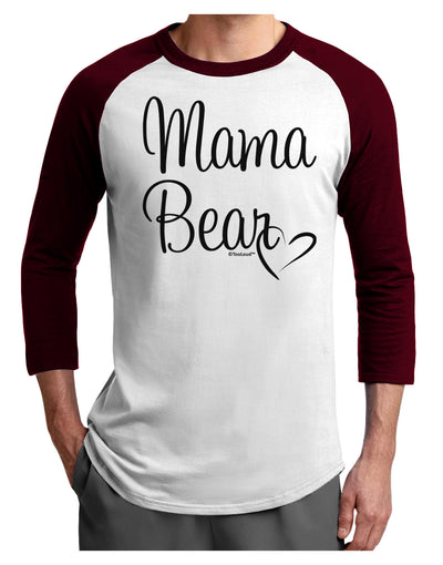 Mama Bear with Heart - Mom Design Adult Raglan Shirt-Raglan Shirt-TooLoud-White-Cardinal-X-Small-Davson Sales