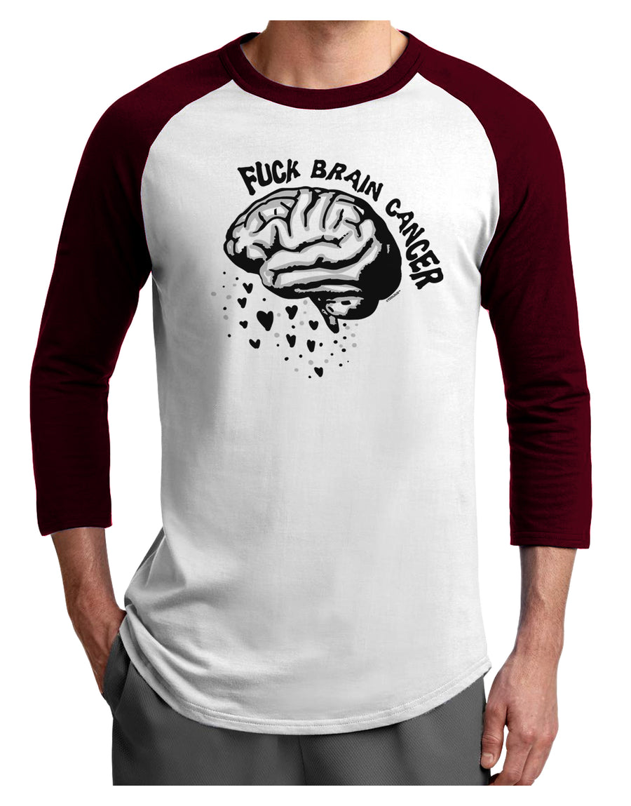 TooLoud Fuck Brain Cancer Brain Adult Raglan Shirt-Mens-Tshirts-TooLoud-White-Black-X-Small-Davson Sales