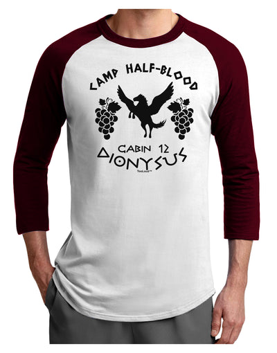 Camp Half Blood Cabin 12 Dionysus Adult Raglan Shirt by-Raglan Shirt-TooLoud-White-Cardinal-X-Small-Davson Sales