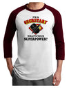 Secretary - Superpower Adult Raglan Shirt-TooLoud-White-Cardinal-X-Small-Davson Sales