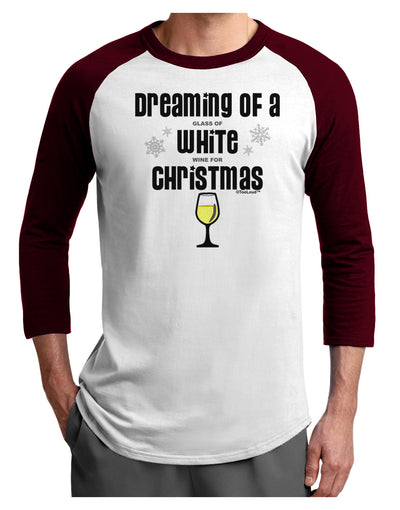 White Wine For Christmas Adult Raglan Shirt-Raglan Shirt-TooLoud-White-Cardinal-X-Small-Davson Sales