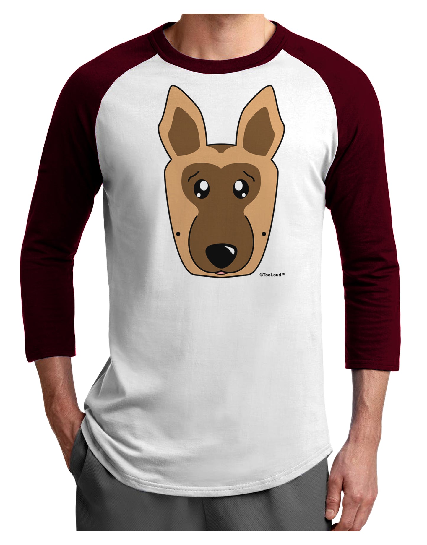 Cute German Shepherd Dog Adult Raglan Shirt by TooLoud-TooLoud-White-Cardinal-X-Small-Davson Sales