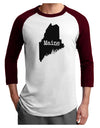 Maine - United States Shape Adult Raglan Shirt by TooLoud-TooLoud-White-Cardinal-X-Small-Davson Sales