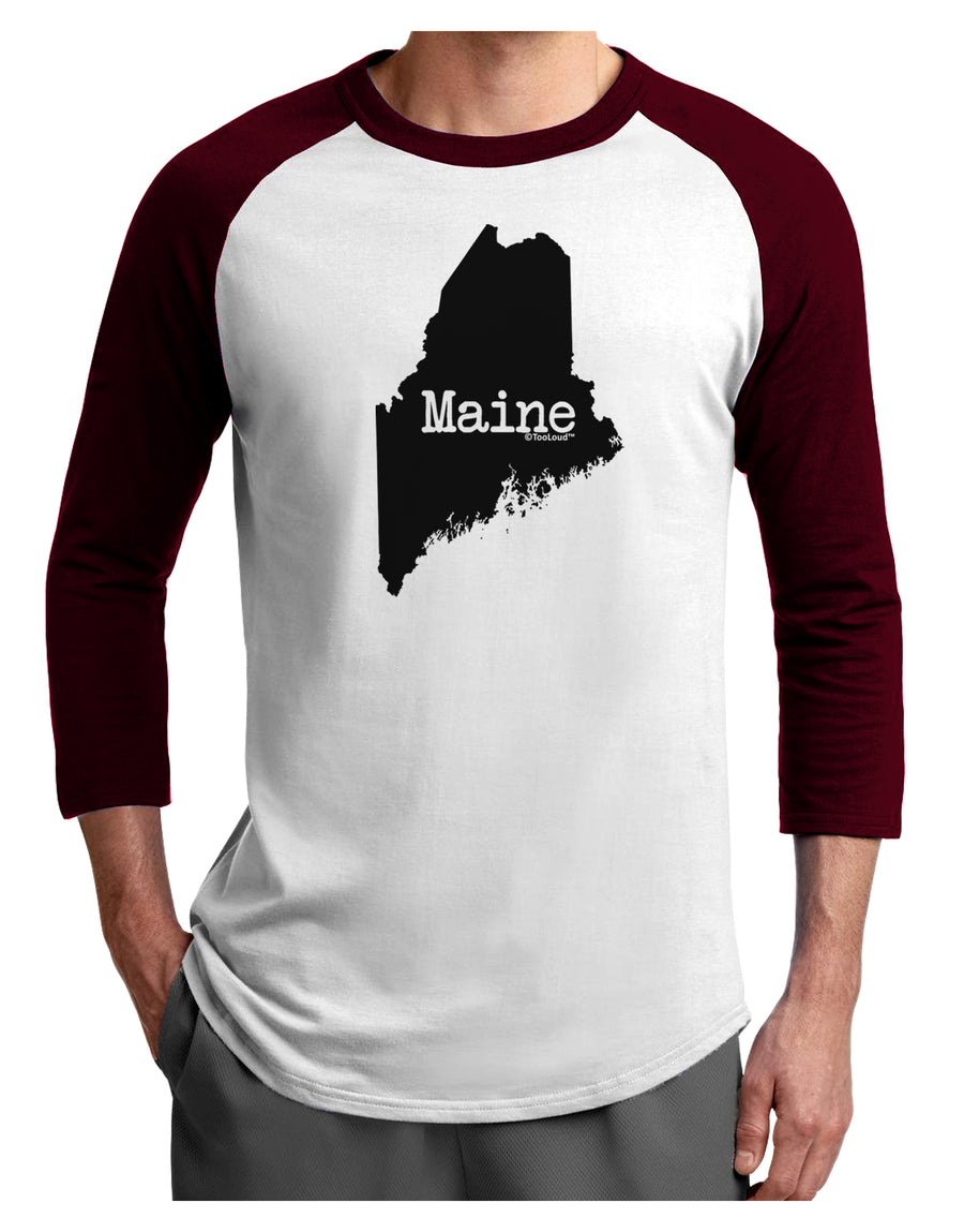 Maine - United States Shape Adult Raglan Shirt by TooLoud-TooLoud-White-Black-X-Small-Davson Sales