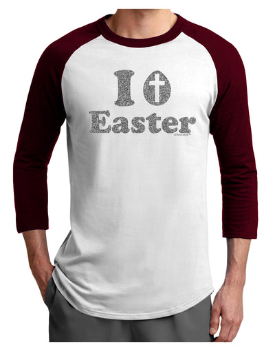 I Egg Cross Easter - Silver Glitter Adult Raglan Shirt by TooLoud-TooLoud-White-Cardinal-X-Small-Davson Sales