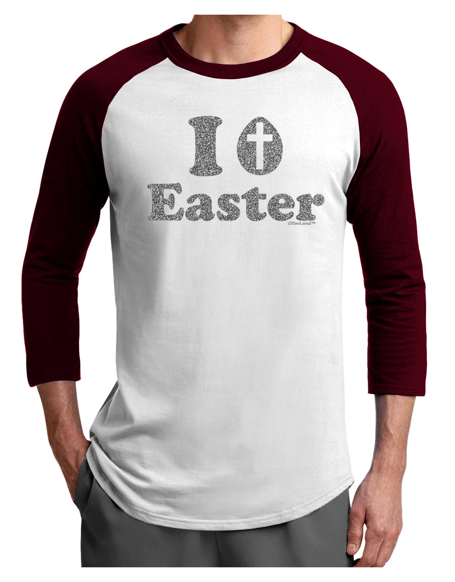 I Egg Cross Easter - Silver Glitter Adult Raglan Shirt by TooLoud-TooLoud-White-Black-X-Small-Davson Sales