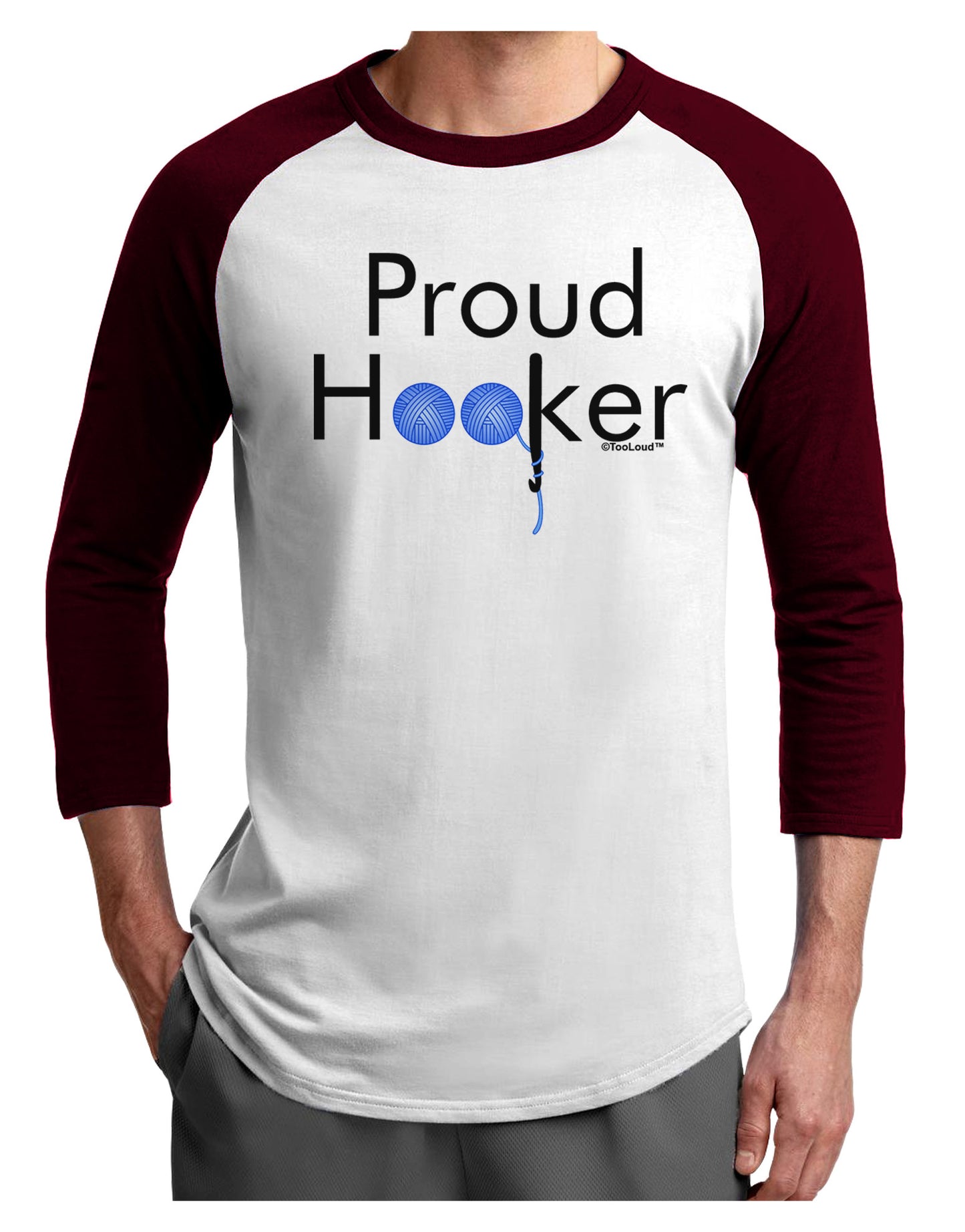 Proud Hooker Adult Raglan Shirt-Raglan Shirt-TooLoud-White-Cardinal-X-Small-Davson Sales
