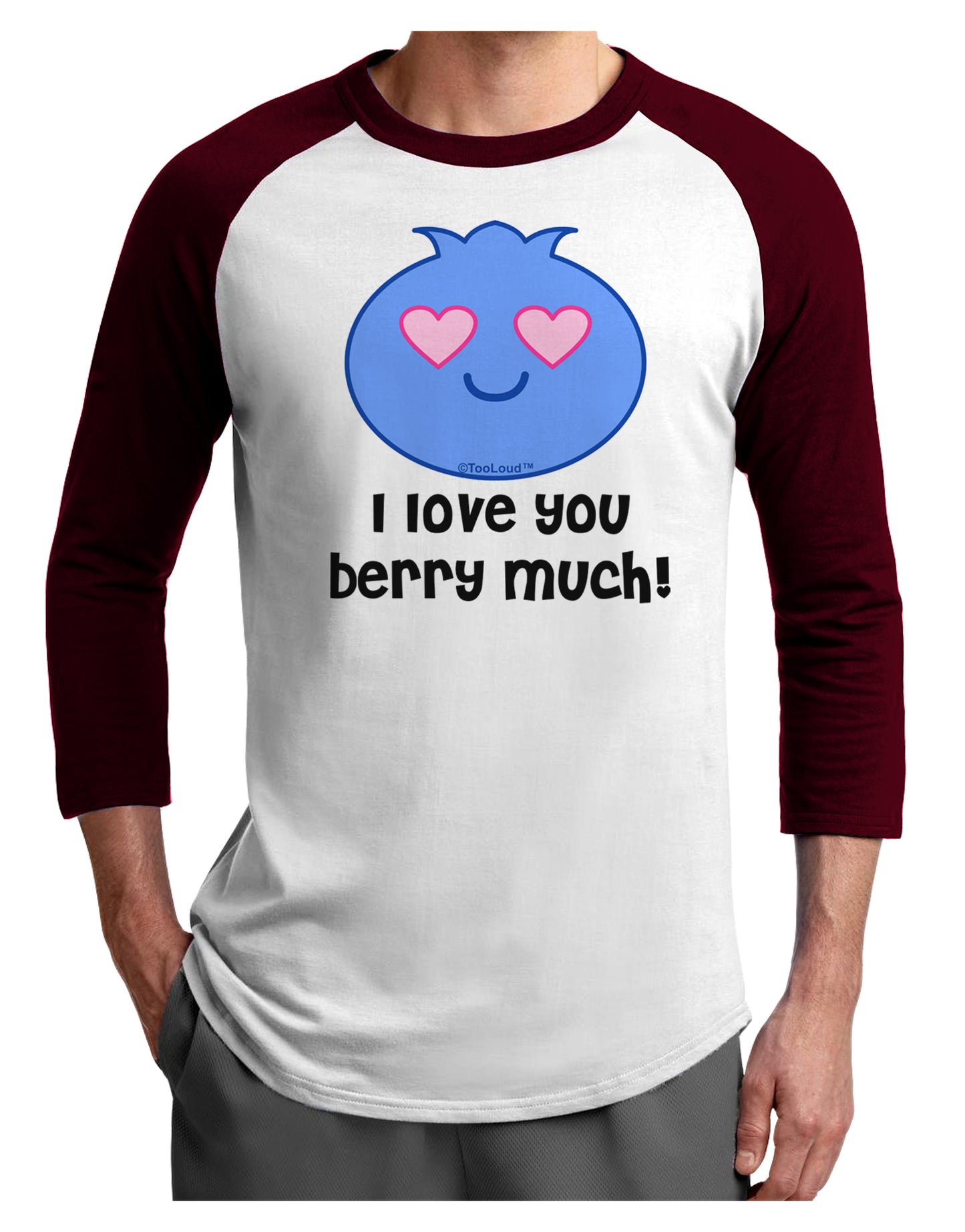 I Love You Berry Much Adult Raglan Shirt by TooLoud-TooLoud-White-Cardinal-X-Small-Davson Sales