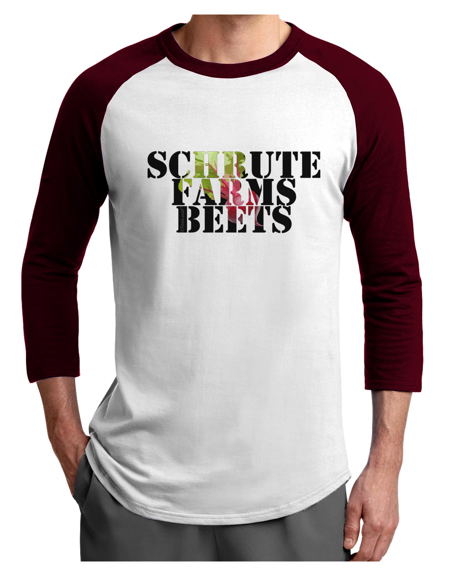 Schrute Farms Beets Adult Raglan Shirt by TooLoud-TooLoud-White-Cardinal-X-Small-Davson Sales