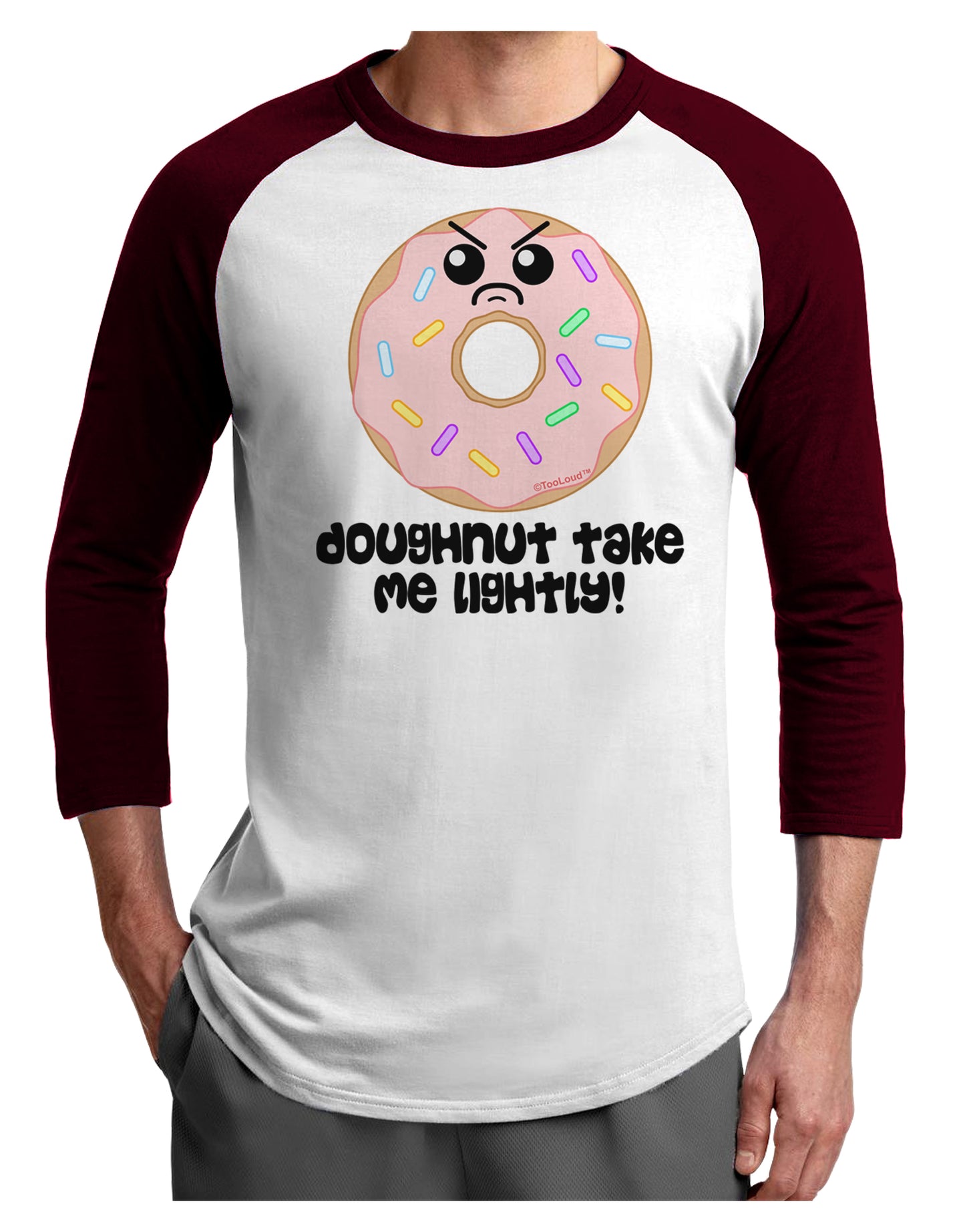 Doughnut - Doughnut Take Me Lightly Adult Raglan Shirt by TooLoud-TooLoud-White-Cardinal-X-Small-Davson Sales