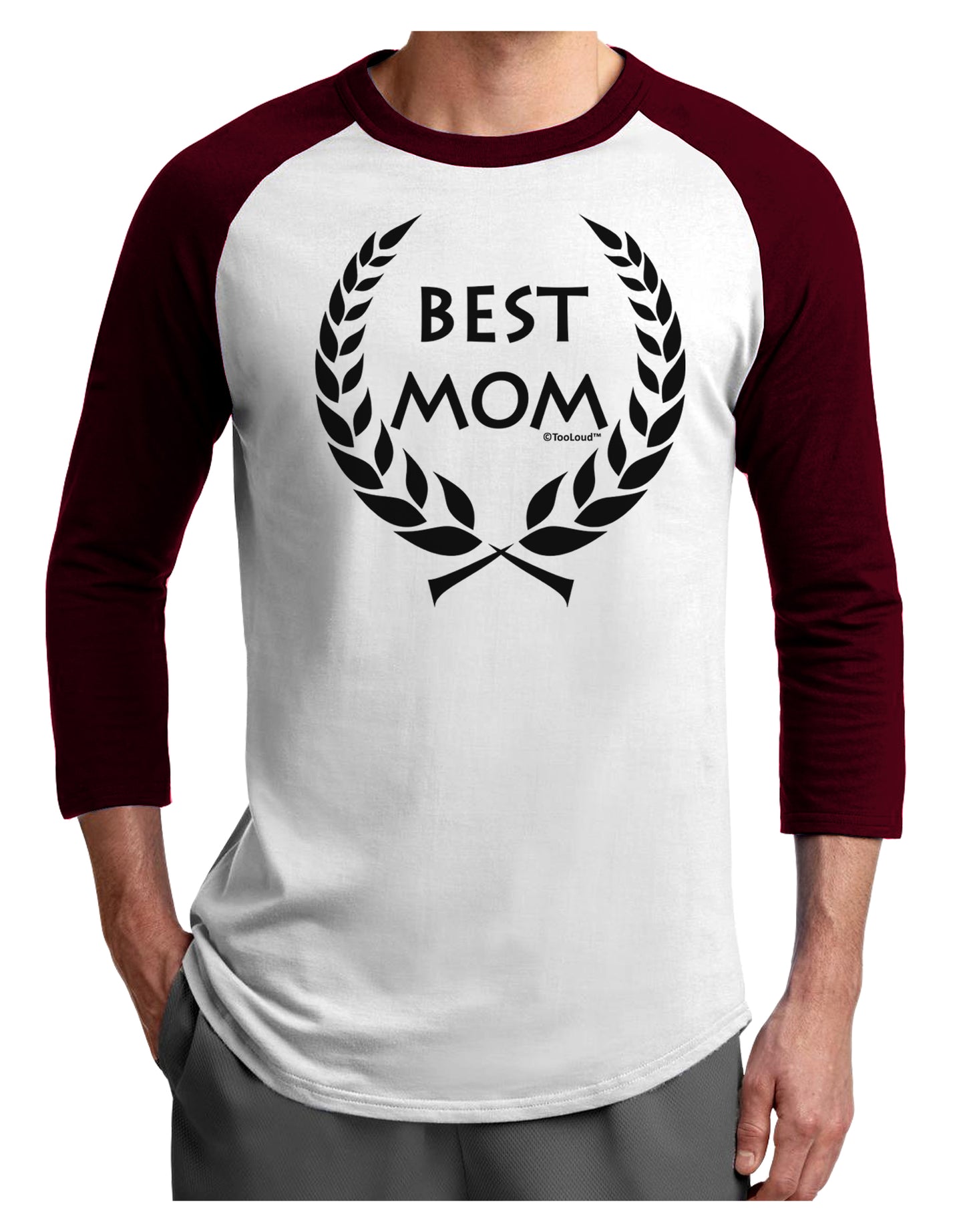 Best Mom - Wreath Design Adult Raglan Shirt by TooLoud-TooLoud-White-Cardinal-X-Small-Davson Sales
