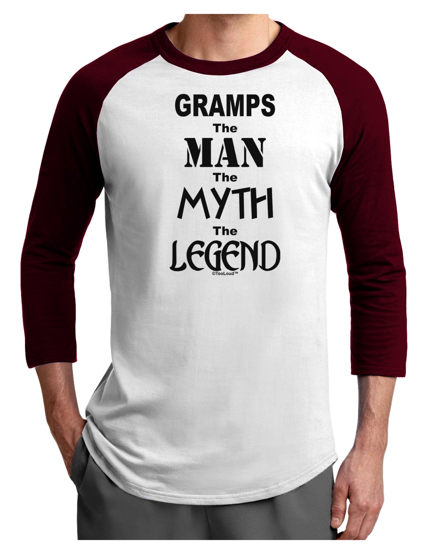 Gramps The Man The Myth The Legend Adult Raglan Shirt by TooLoud-TooLoud-White-Cardinal-X-Small-Davson Sales