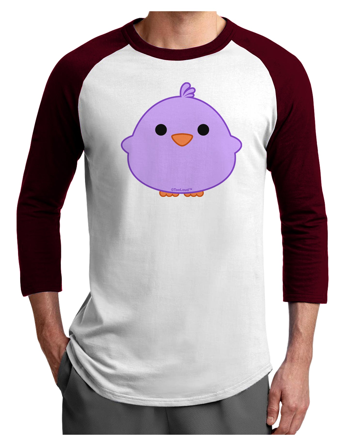 Cute Little Chick - Purple Adult Raglan Shirt by TooLoud-TooLoud-White-Cardinal-X-Small-Davson Sales