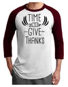 Time to Give Thanks Adult Raglan Shirt-Mens T-Shirt-TooLoud-White-Cardinal-X-Small-Davson Sales