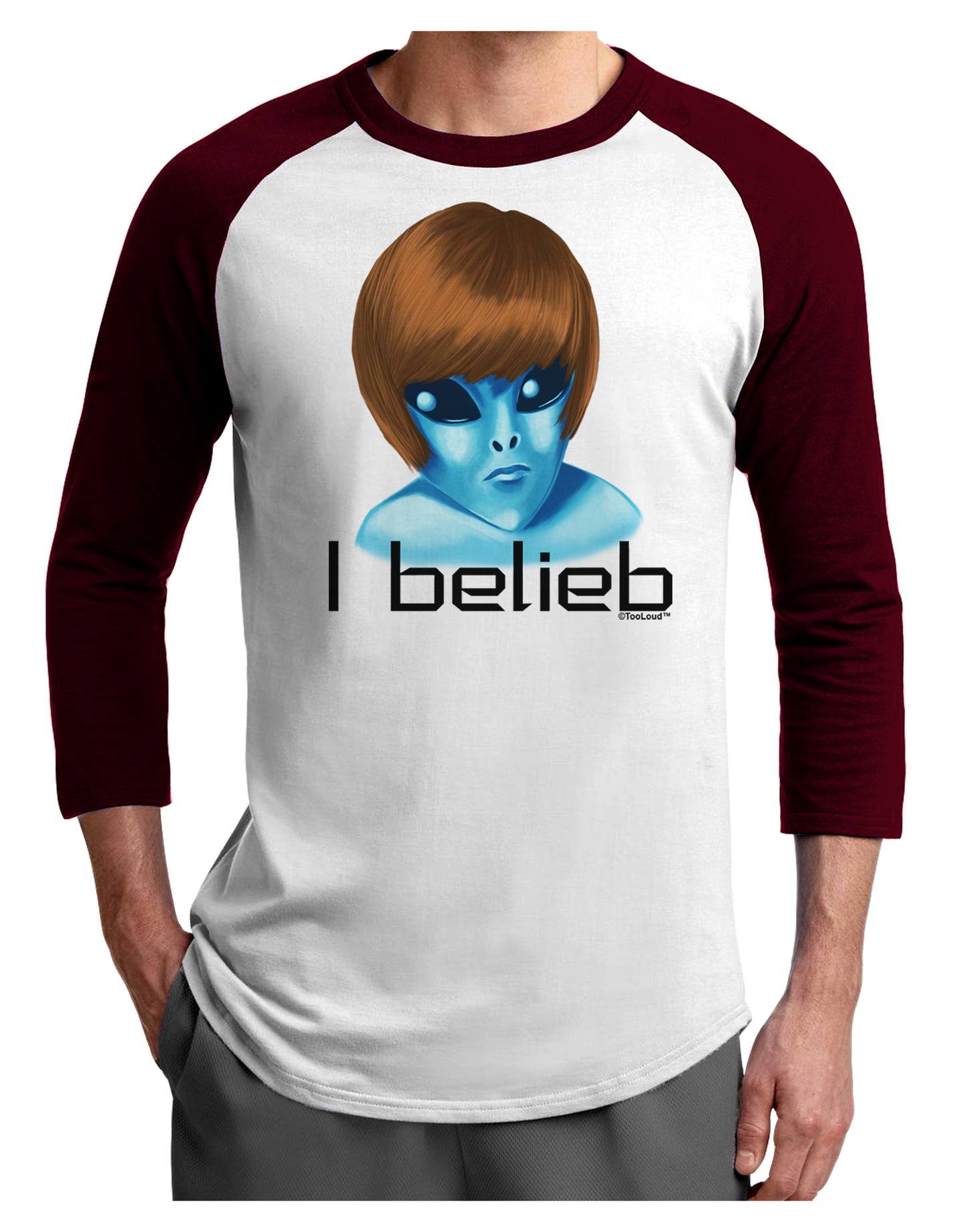 Extraterrestial - I Belieb Adult Raglan Shirt by TooLoud-TooLoud-White-Cardinal-X-Small-Davson Sales