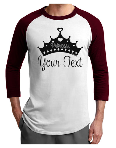 Personalized Princess -Name- Design Adult Raglan Shirt-TooLoud-White-Cardinal-X-Small-Davson Sales