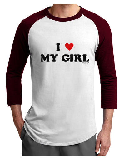 I Heart My Girl - Matching Couples Design Adult Raglan Shirt by TooLoud-TooLoud-White-Cardinal-X-Small-Davson Sales