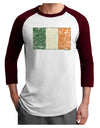 Distressed Irish Flag - Flag of Ireland Adult Raglan Shirt-Raglan Shirt-TooLoud-White-Cardinal-X-Small-Davson Sales