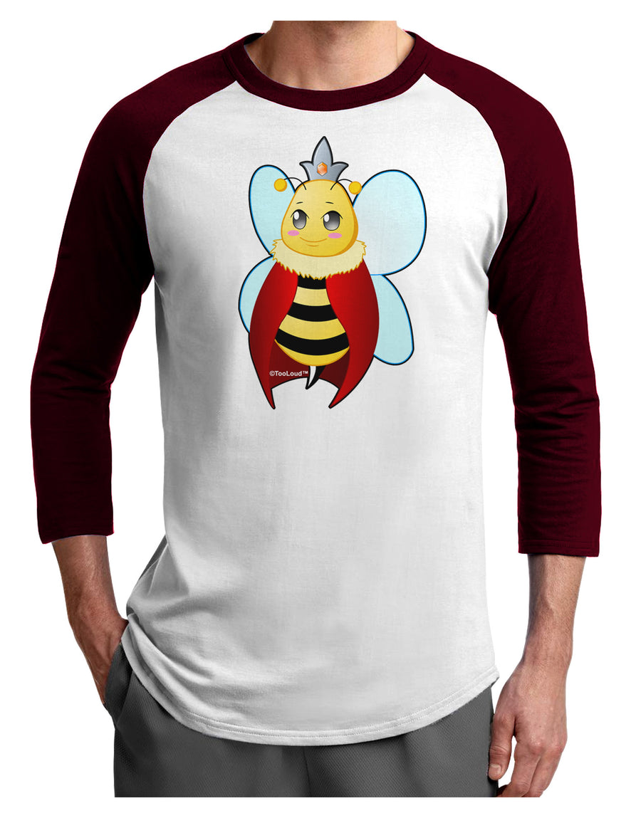 Queen Bee Mothers Day Adult Raglan Shirt-TooLoud-White-Black-X-Small-Davson Sales