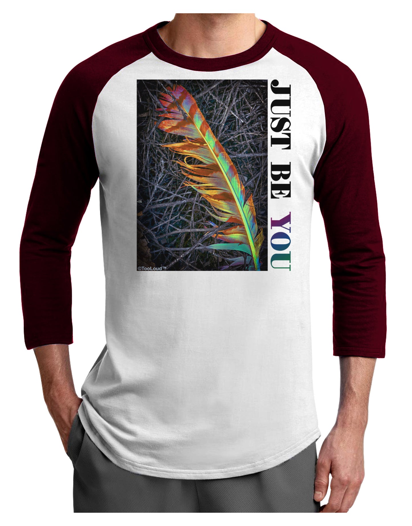 Just Be You - Unique Adult Raglan Shirt-Raglan Shirt-TooLoud-White-Cardinal-X-Small-Davson Sales