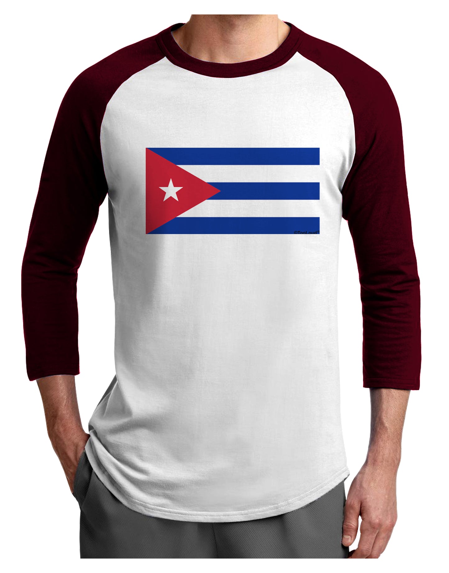 Cuba Flag Cubana Adult Raglan Shirt by TooLoud-TooLoud-White-Cardinal-X-Small-Davson Sales